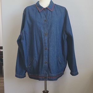 PLUS SIZE SAG HARBOR  WOMAN'S DENIM JACKET
